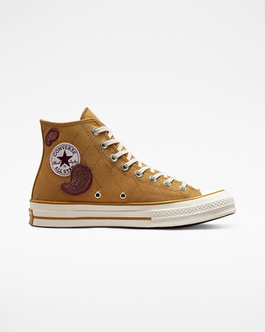 Zapatillas Altas Converse Chuck 70 Crafted Patches Mujer Naranjas Burdeos Oscuro | PE 540PW8